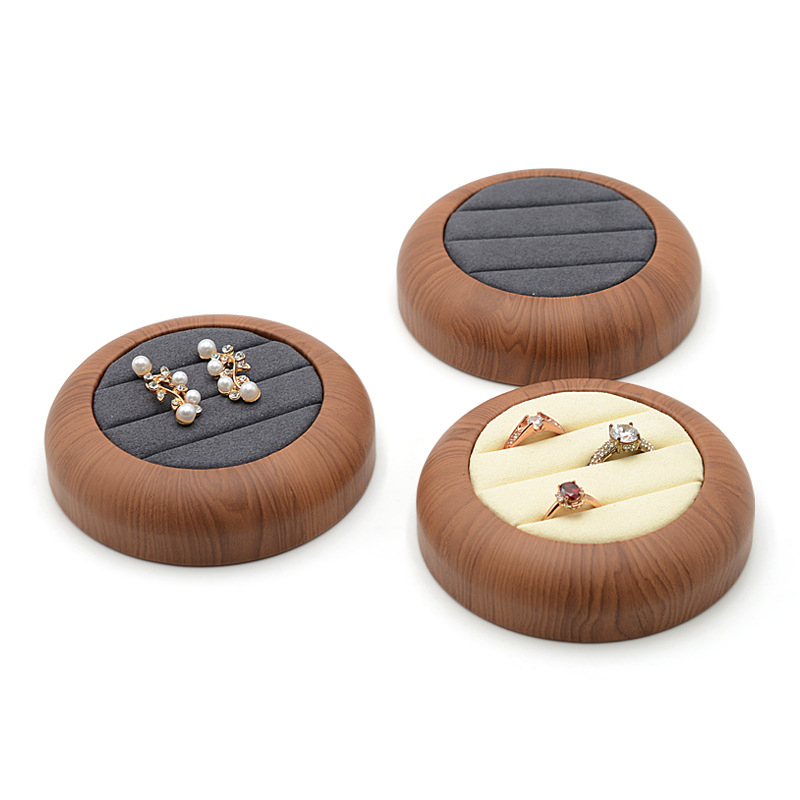 Bőrből készült ékszerkijelző tál, kerek, antik stílus, 2024 tavasz