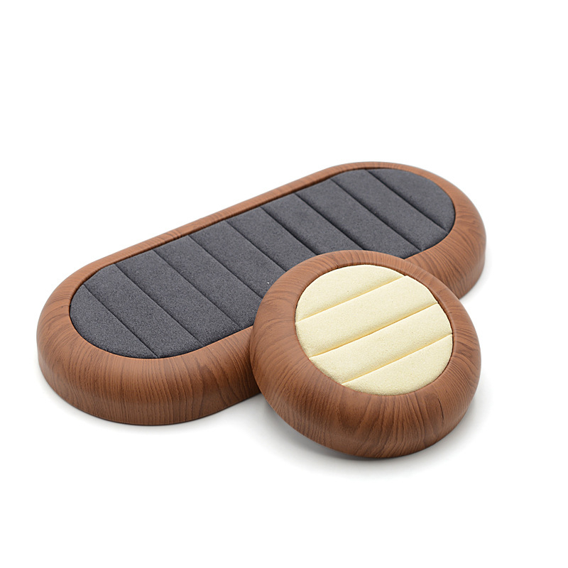 Bőrből készült ékszerkijelző tál, kerek, antik stílus, 2024 tavasz