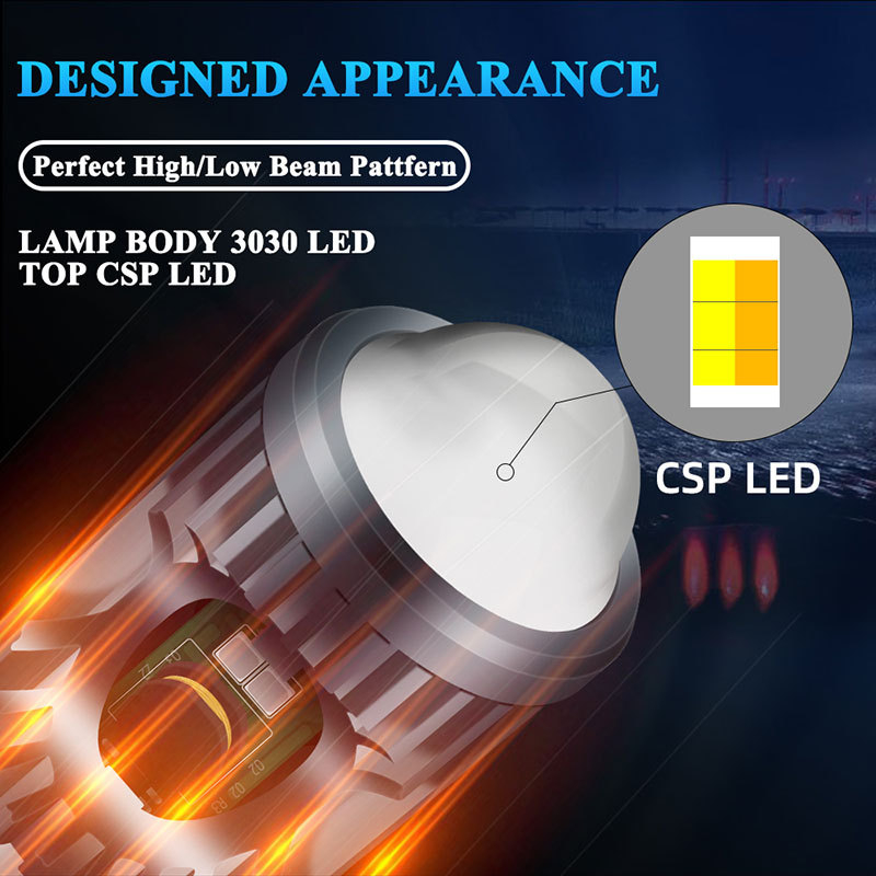LED prednje svjetlo za motocikl BA20D/H4/P15D, bijelo-žuti visok i nizak snop, upozoravajuće fisheye svjetlo crveno-plavo