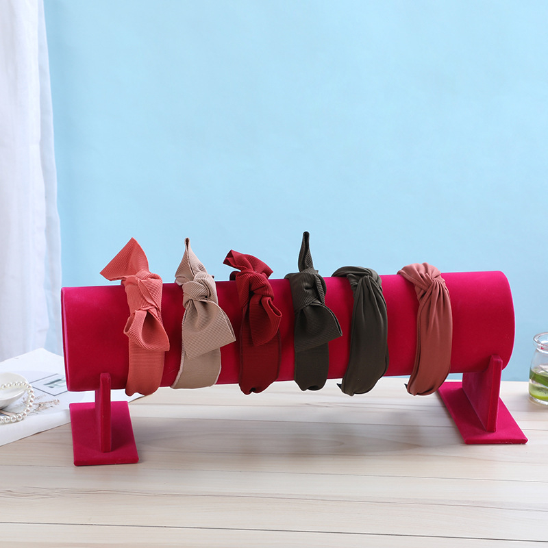 Stojak za nakit od flanelnog materijala, cilindrični dizajn, baršunasta obloga, vrhunski stil (Brend: Mincerity)