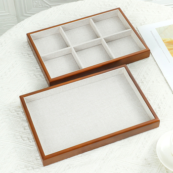 Fából készült ékszer tároló tálca, téglalap alakú, egyrészes kialakítás, splicing kivitelezés, márka Show Strength