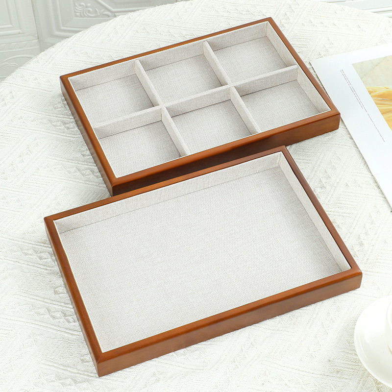 Fából készült ékszer tároló tálca, téglalap alakú, egyrészes kialakítás, splicing kivitelezés, márka Show Strength