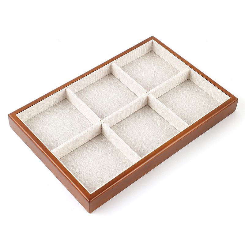Fából készült ékszer tároló tálca, téglalap alakú, egyrészes kialakítás, splicing kivitelezés, márka Show Strength