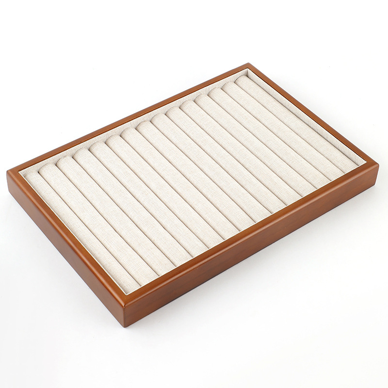 Fából készült ékszer tároló tálca, téglalap alakú, egyrészes kialakítás, splicing kivitelezés, márka Show Strength