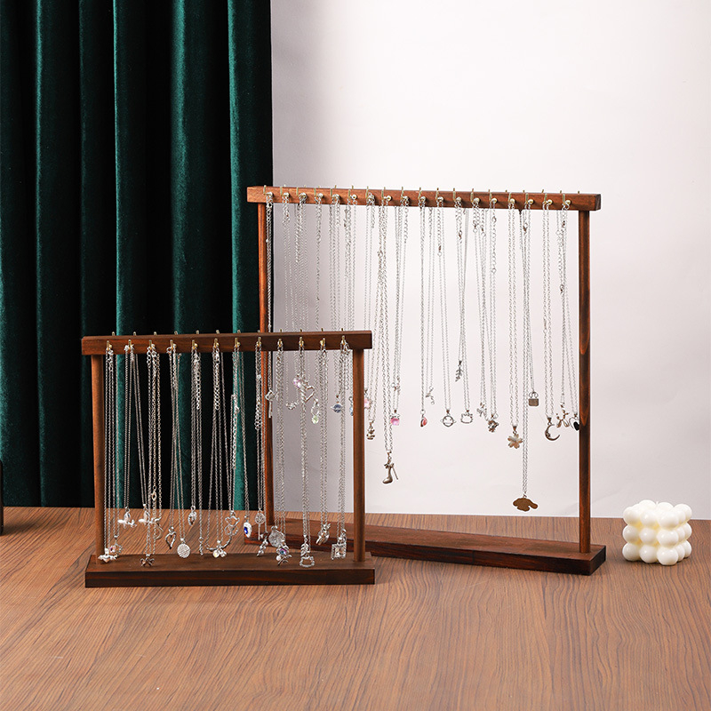 Drveni stalak za nakit, jednostruki izložbeni stalak za ogrlice, umjetničkog stila, marka Convenient, izrada rezanjem