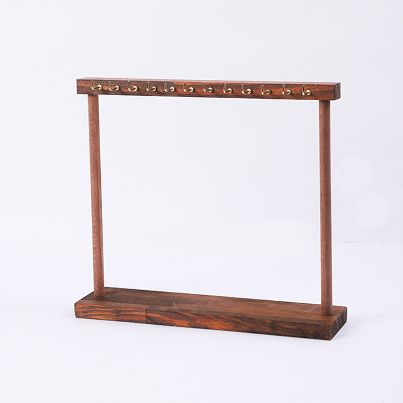 Drveni stalak za nakit, jednostruki izložbeni stalak za ogrlice, umjetničkog stila, marka Convenient, izrada rezanjem