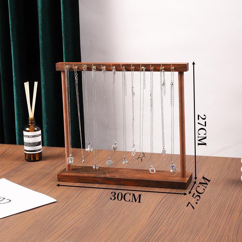 Drveni stalak za nakit, jednostruki izložbeni stalak za ogrlice, umjetničkog stila, marka Convenient, izrada rezanjem