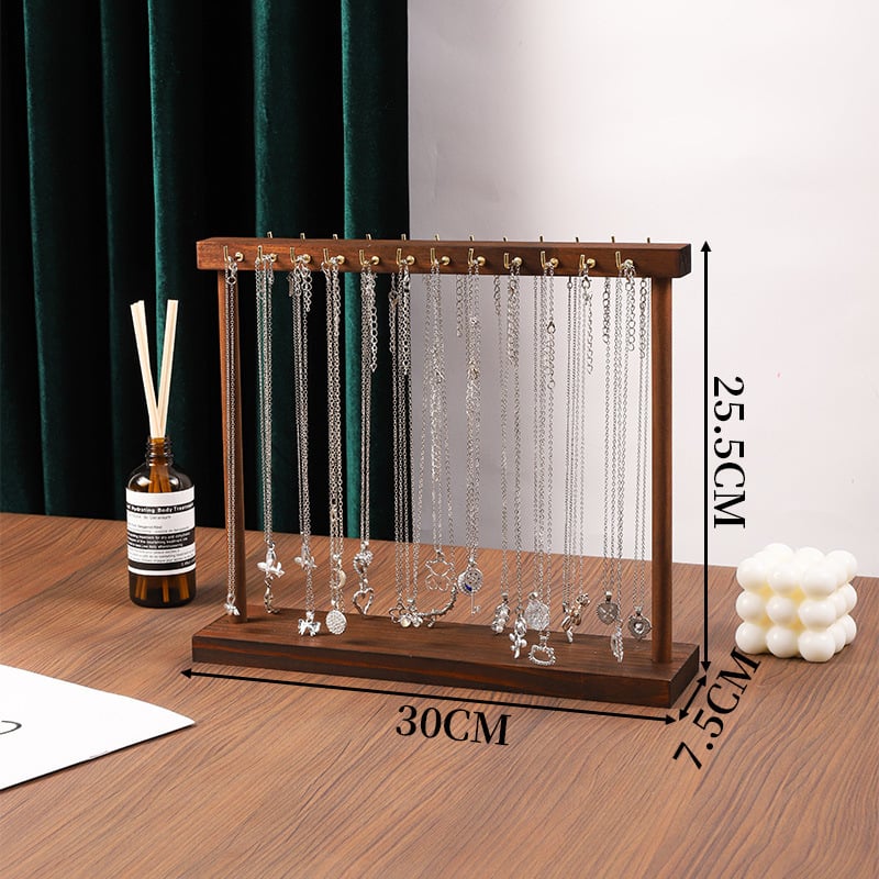 Drveni stalak za nakit, jednostruki izložbeni stalak za ogrlice, umjetničkog stila, marka Convenient, izrada rezanjem