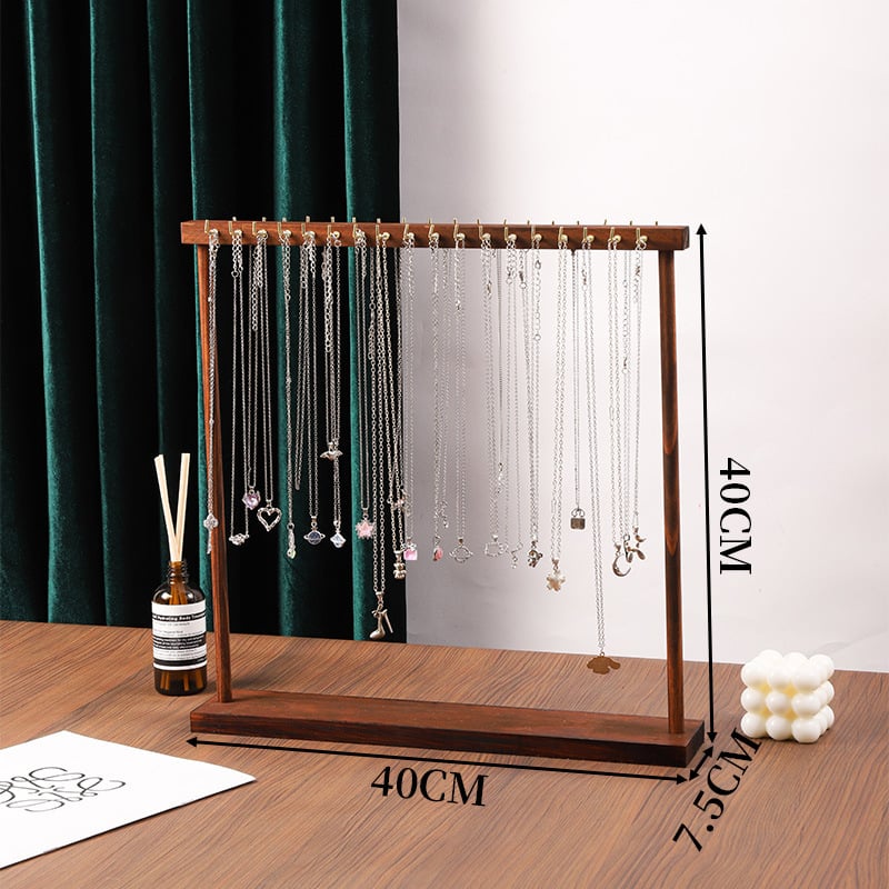 Drveni stalak za nakit, jednostruki izložbeni stalak za ogrlice, umjetničkog stila, marka Convenient, izrada rezanjem