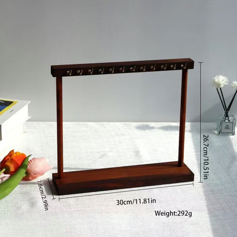 Držač za ogrlice od drveta/bambusa — stolna pohrana nakita, jedno razina, vijčano pričvršćivanje