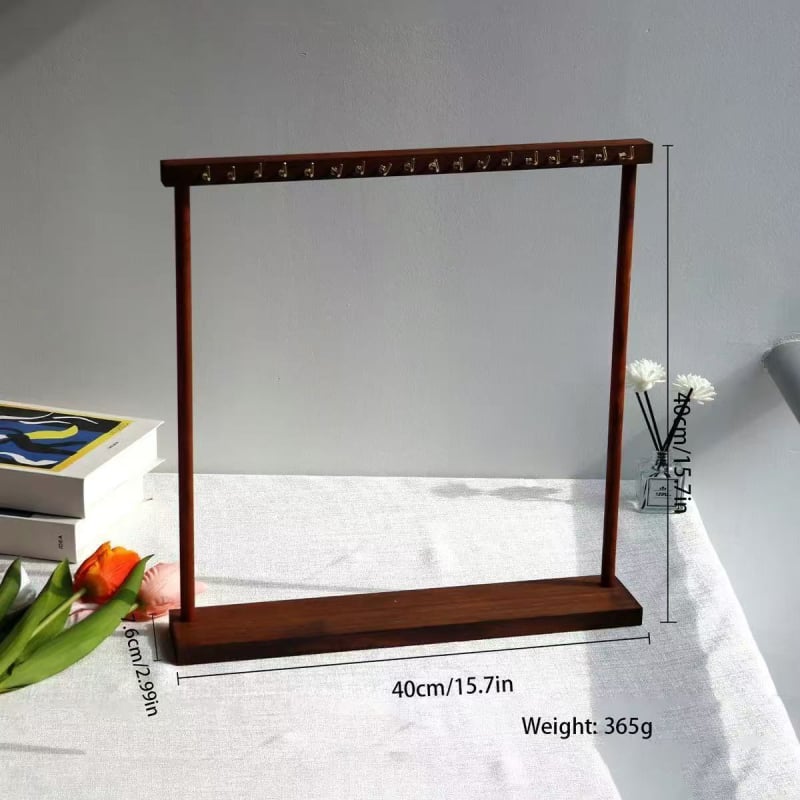 Držač za ogrlice od drveta/bambusa — stolna pohrana nakita, jedno razina, vijčano pričvršćivanje