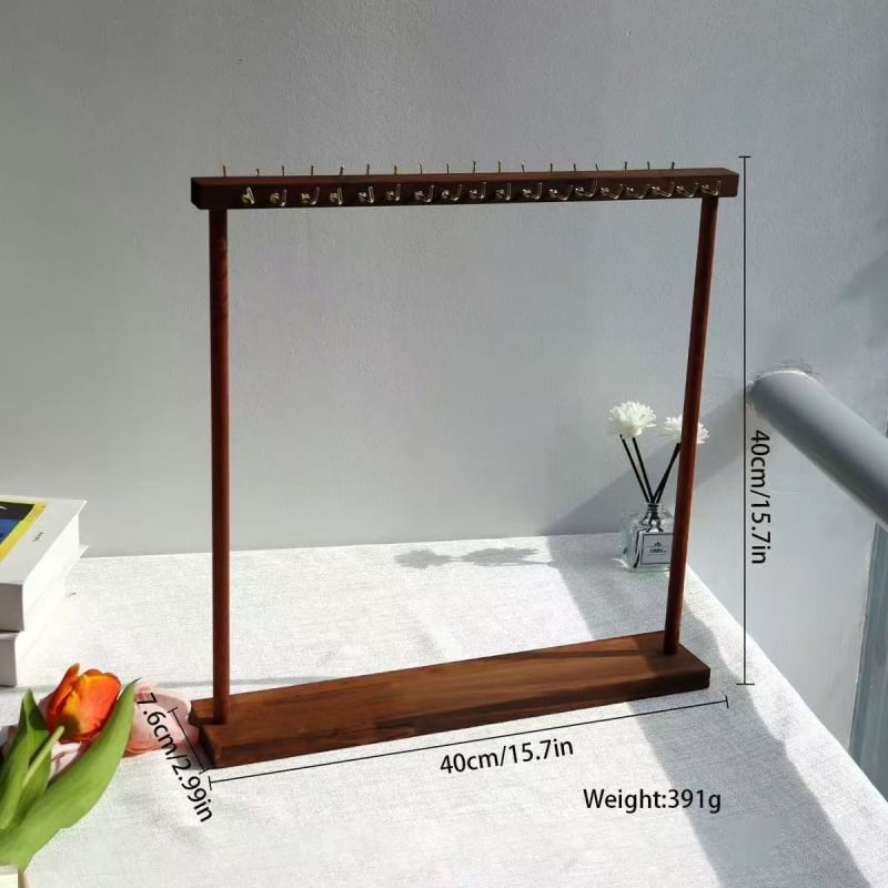 Držač za ogrlice od drveta/bambusa — stolna pohrana nakita, jedno razina, vijčano pričvršćivanje