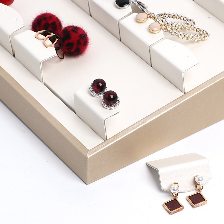 Ékszer kiállító állvány, mindent egyben, PU anyag, téglalap alakú, magas színvonalú stílus, illesztéses kivitel