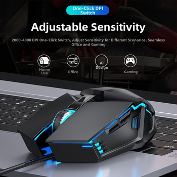 Žična gaming optička miša, 6 tipki, USB sučelje, DPI 3500, kabel duljine 1,8 m