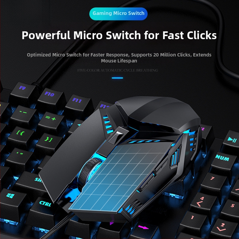 Žična gaming optička miša, 6 tipki, USB sučelje, DPI 3500, kabel duljine 1,8 m