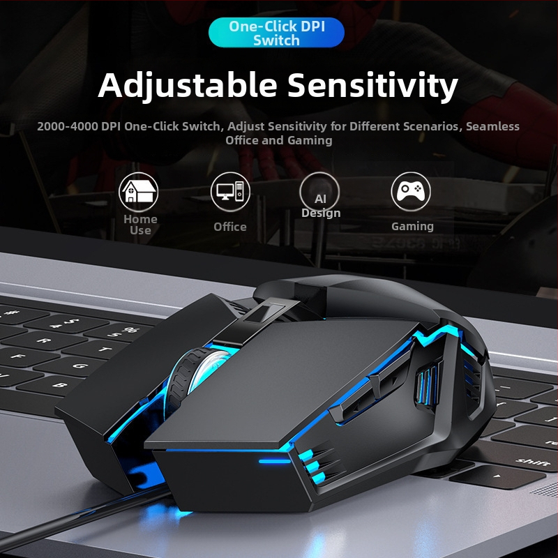 Žična gaming optička miša, 6 tipki, USB sučelje, DPI 3500, kabel duljine 1,8 m