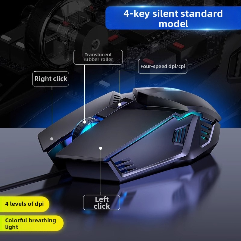 Žična gaming optička miša, 6 tipki, USB sučelje, DPI 3500, kabel duljine 1,8 m