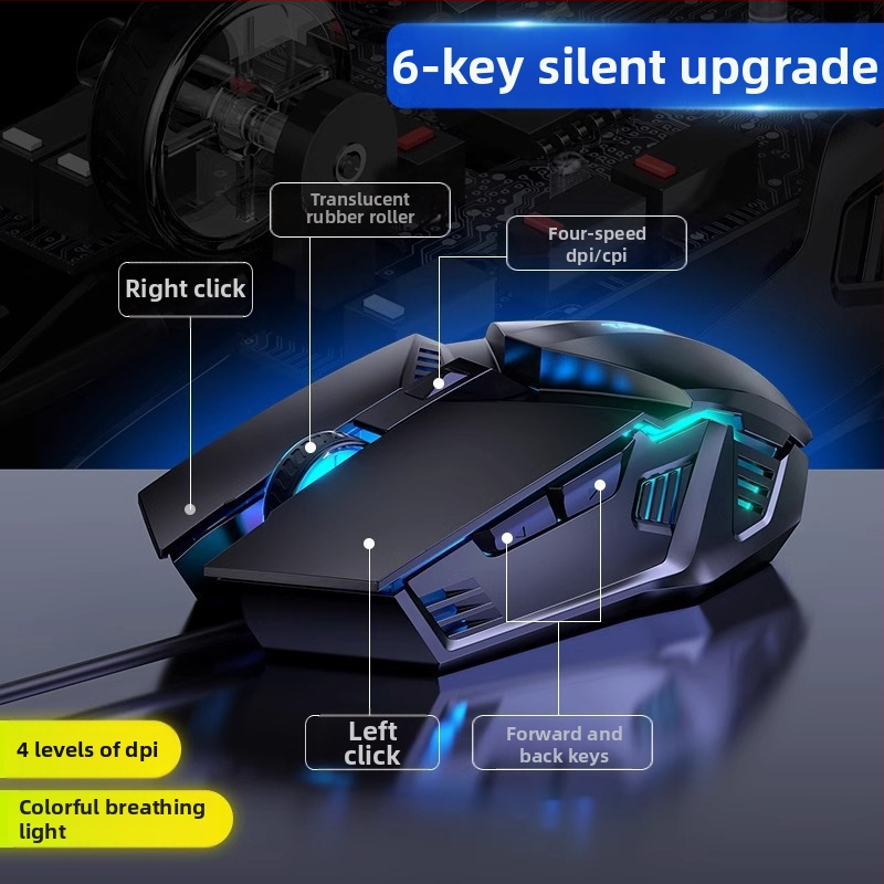 Žična gaming optička miša, 6 tipki, USB sučelje, DPI 3500, kabel duljine 1,8 m