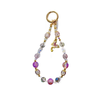 Ručno izrađena narukvica za mobitel s kristalnim perlama i legurom, leptir, PVC užad, metalna kopča, ženski stil