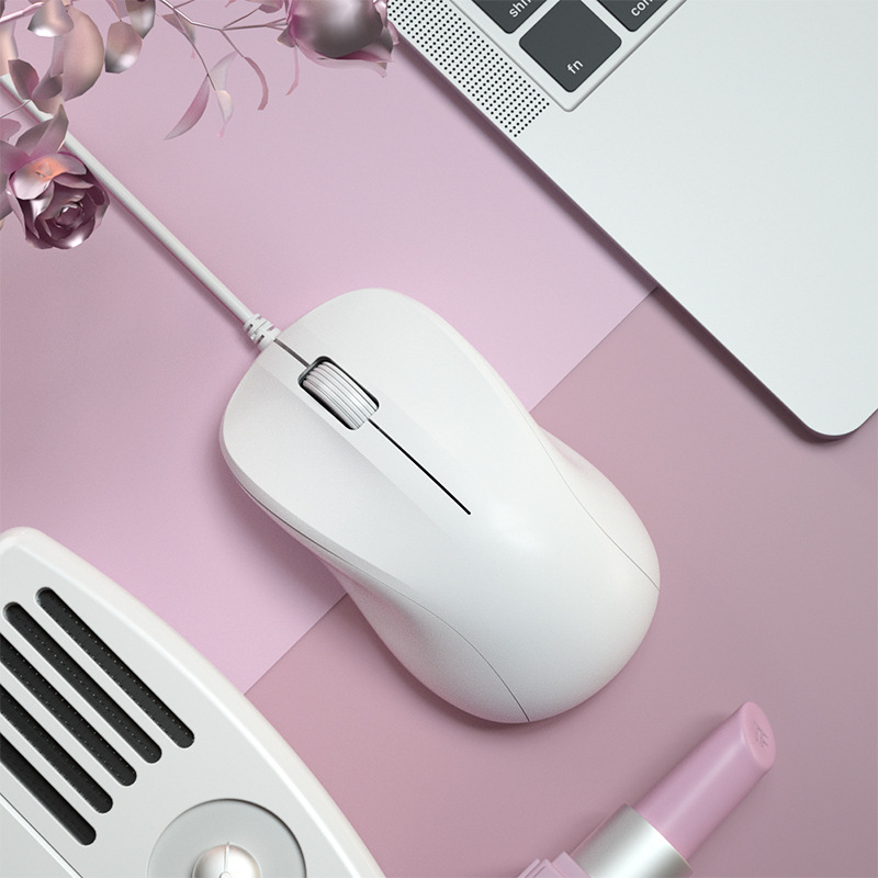 B.O.W mouse optic cu fir M136U, design antiderapant, USB, 1200dpi, 4 butoane