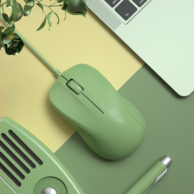 B.O.W mouse optic cu fir M136U, design antiderapant, USB, 1200dpi, 4 butoane
