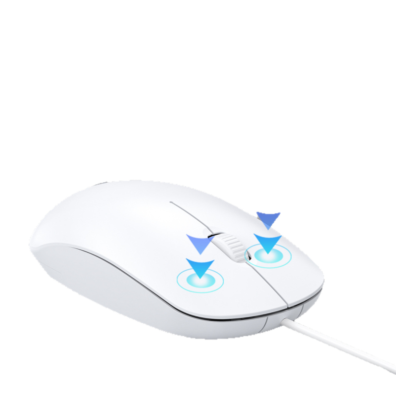 Optikai USB egér, vezetékes 1600dpi, 3 gombos, kompatibil notebookokkal és asztali számítógépekkel