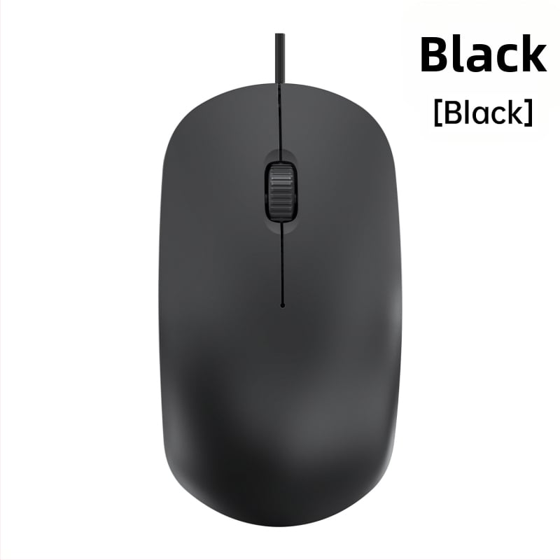 Žični optički miš s tihim radom, USB, kompatibilan s prijenosnicima i stolnim računalima, 1600 DPI, 3 tipke, dimenzije 110 × 60 × 26 mm