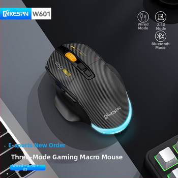 Herná myš W601 – 12800 DPI, USB, 2.4G bezdrôtová, 7 tlačidiel, Makro podpora