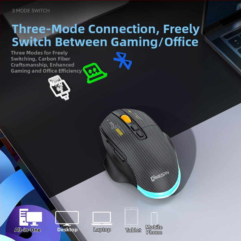 Herná myš W601 – 12800 DPI, USB, 2.4G bezdrôtová, 7 tlačidiel, Makro podpora