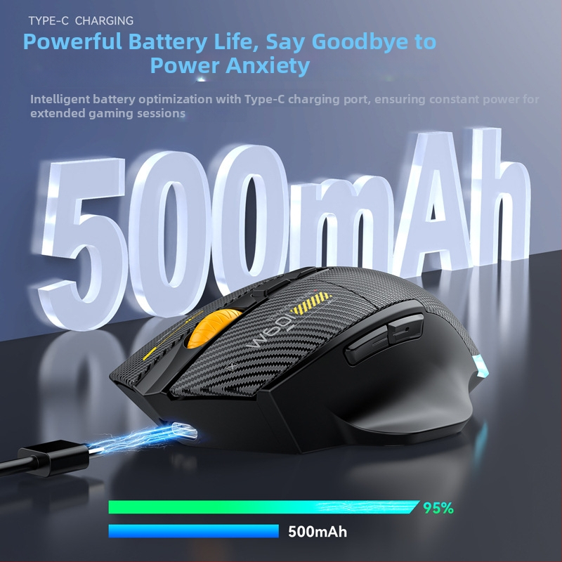 Herná myš W601 – 12800 DPI, USB, 2.4G bezdrôtová, 7 tlačidiel, Makro podpora