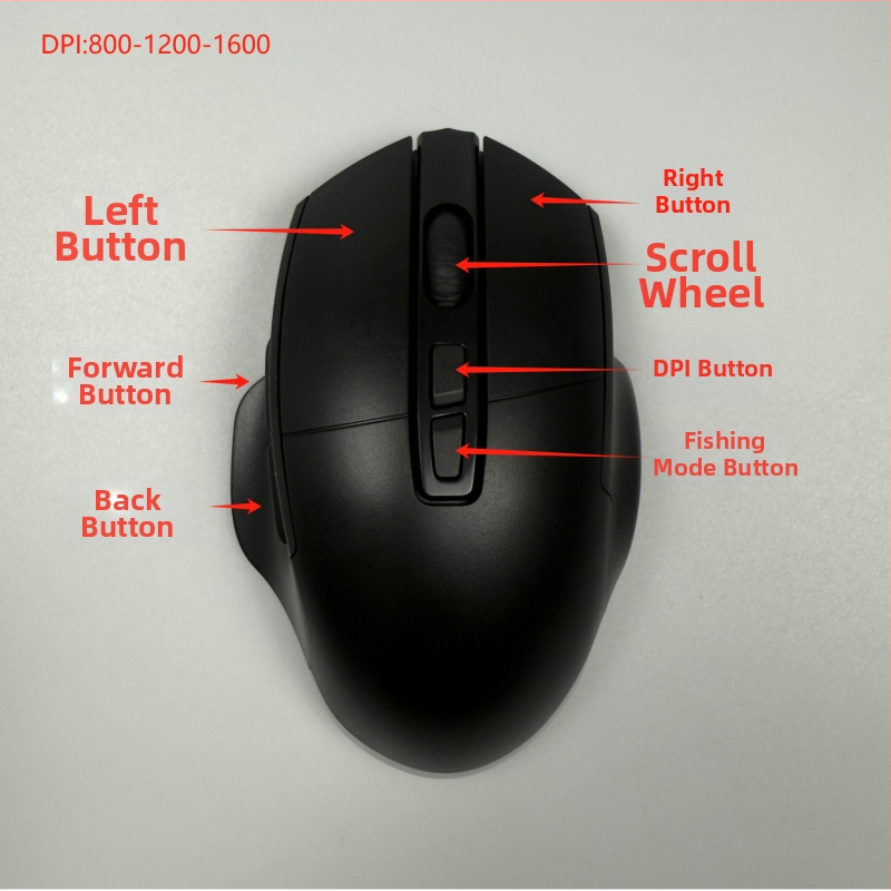Herná myš W601 – 12800 DPI, USB, 2.4G bezdrôtová, 7 tlačidiel, Makro podpora