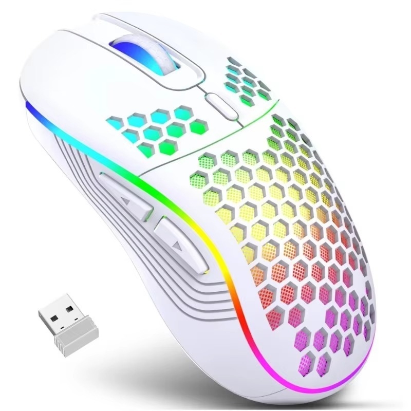 Bežični gaming miš s RGB osvjetljenjem, 2.4G USB, DPI prilagodljiv 2600, 6 tipki, domet 10 m (2.4G bežična veza, USB sučelje, DPI prilagodljiv 2600, 6 tipki, domet 10 m)