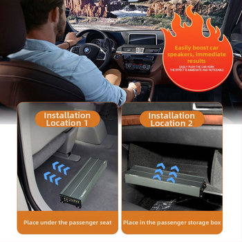 Amplificator auto 4 canale, 2000W, alimentare 12V, carcasă din aluminiu