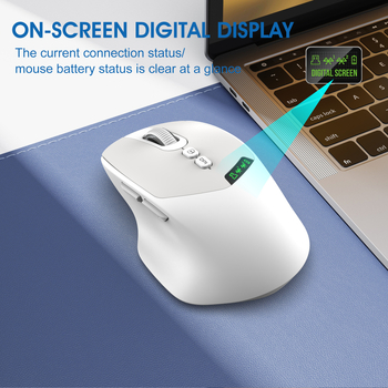Mouse Bluetooth fără fir pentru laptop – silențios, reîncărcabil, 2000 DPI, 7 butoane, conexiune 2,4GHz/Bluetooth