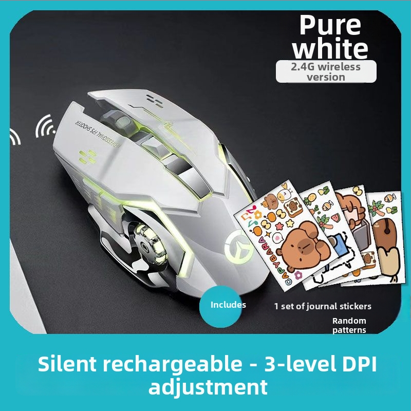 Optický bezdrôtový myš s USB rozhraním, 1000 DPI, 5-úrovňové nastavenie DPI, bezdrôtové nabíjanie