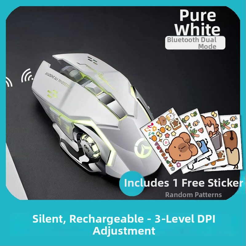 Optický bezdrôtový myš s USB rozhraním, 1000 DPI, 5-úrovňové nastavenie DPI, bezdrôtové nabíjanie