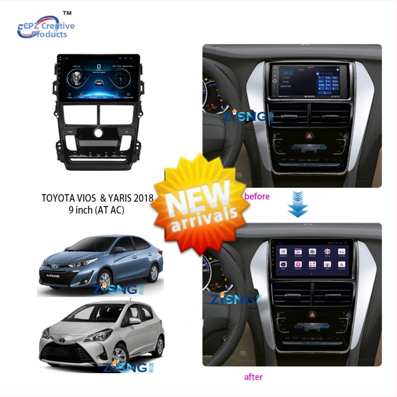 Android GPS navigačný rám pre Toyota VIOS 2018+, plast, 1 kg, prispôsobiteľné spracovanie