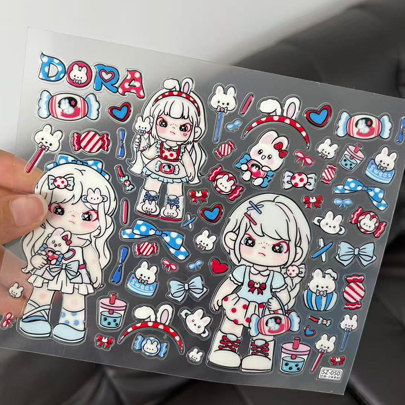 DIY стикери за телефон и дневник – сладък стил, модели Zola, Sister drag, Older cousin – ембосирани желе декор