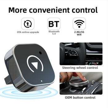 Adaptor CarPlay fără fir: convertor de la CarPlay prin cablu la CarPlay wireless pentru mașini cu CarPlay prin cablu și Android Auto, 5V, 0.25W, 40g