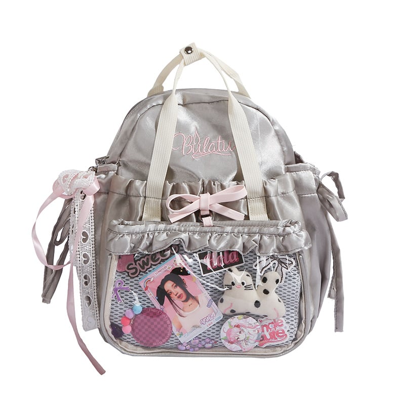 Anime-stílusú két darabos hátizsák készlet, nylon utazó hátizsák, laptop-kompatibilis, görbült vállpántok