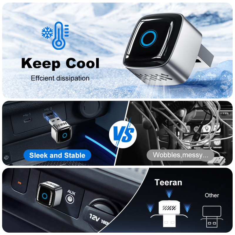 Model M5: adaptor CarPlay 2 în 1 – cablat către CarPlay wireless și Android Auto wireless; carcasă din aliaj + placă acrilică; port USB/Type-C; compatibil cu 98% dintre vehiculele străine