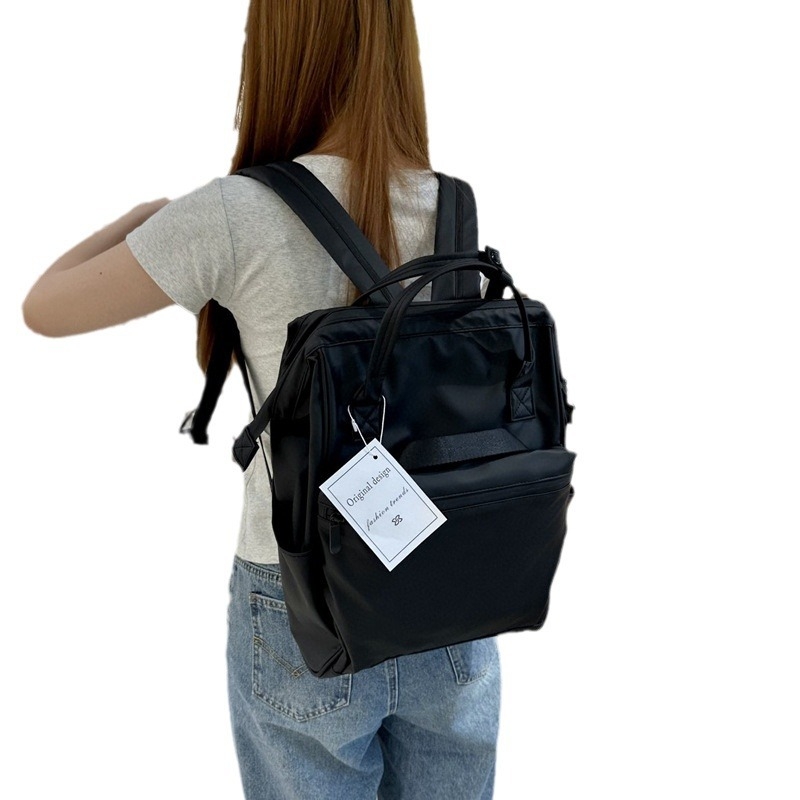 Unisex crni vodootporni ruksak u korejskom stilu za poslovne i putne potrebe, proširivi, kapacitet 36–55L, za 14-inčni prijenosnik, PU