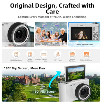 Digitálny fotoaparát Q5, CMOS senzor 2 MP, 3x optický zoom, maximálne rozlíšenie 5120×2880, otočný LCD 3,0 palca, USB 2.0