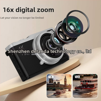 DELANDA D72 безогледална камера — 64 MP сензор, 2,4\" LCD екран, електронна стабилизация на изображението, фиксиран обектив, изцяло ръчно управление