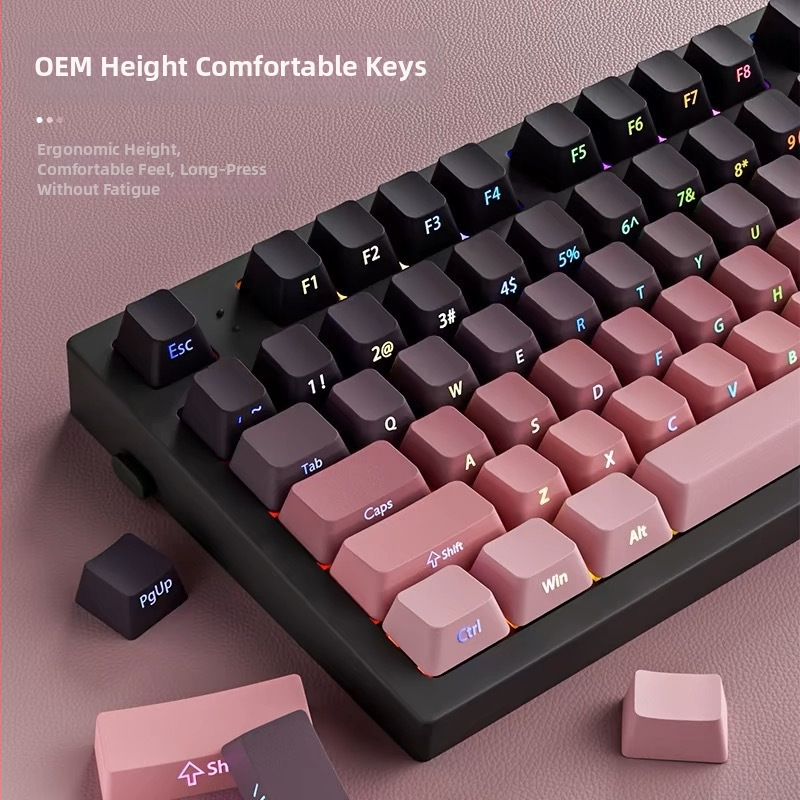 134-tipkovni PBT set keycaps s Dye-Sublimation, bočno graviranje, prozirni za mehaničku tipkovnicu