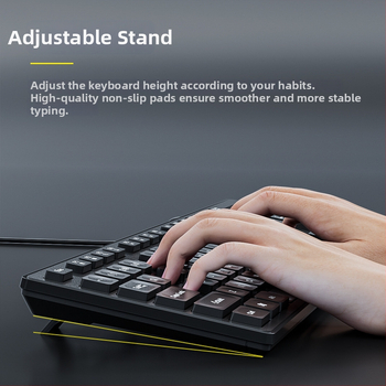 Tichá klávesnica, 104 kláves, káblová, s opierkou na zápästie, model YF360