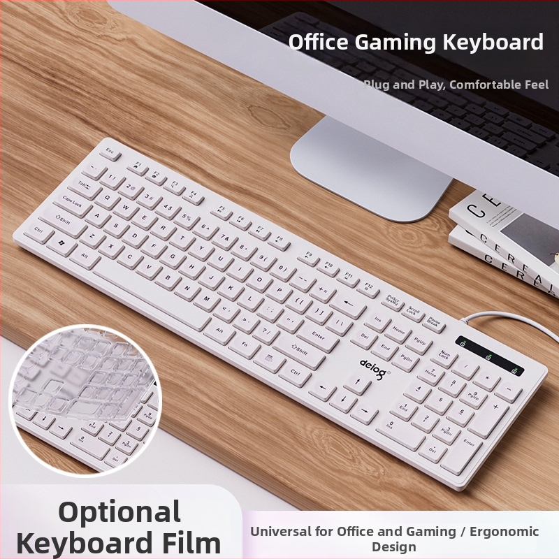 Tichá klávesnica, 104 kláves, káblová, s opierkou na zápästie, model YF360