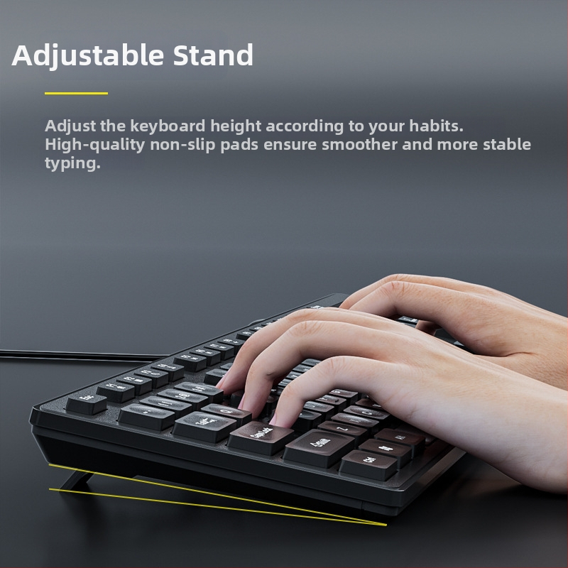 Tichá klávesnica, 104 kláves, káblová, s opierkou na zápästie, model YF360