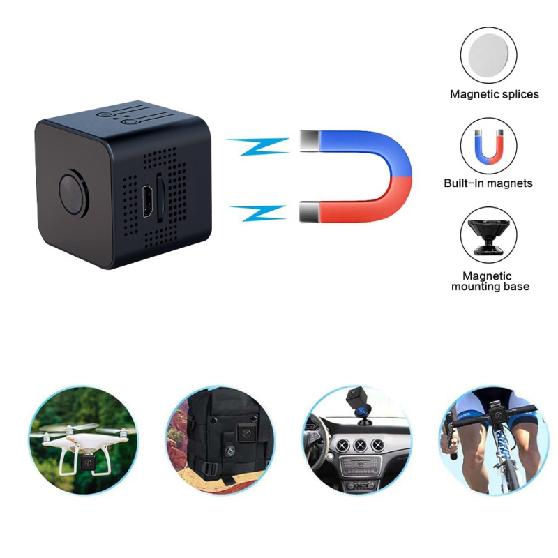 X1 HD κάμερα με ασύρματος Wi‑Fi για παρακολούθηση, TF κάρτα, 1–5 MP, διάρκεια μπαταρίας 1–3 ωρών, βίντεο και φωτογραφίες.