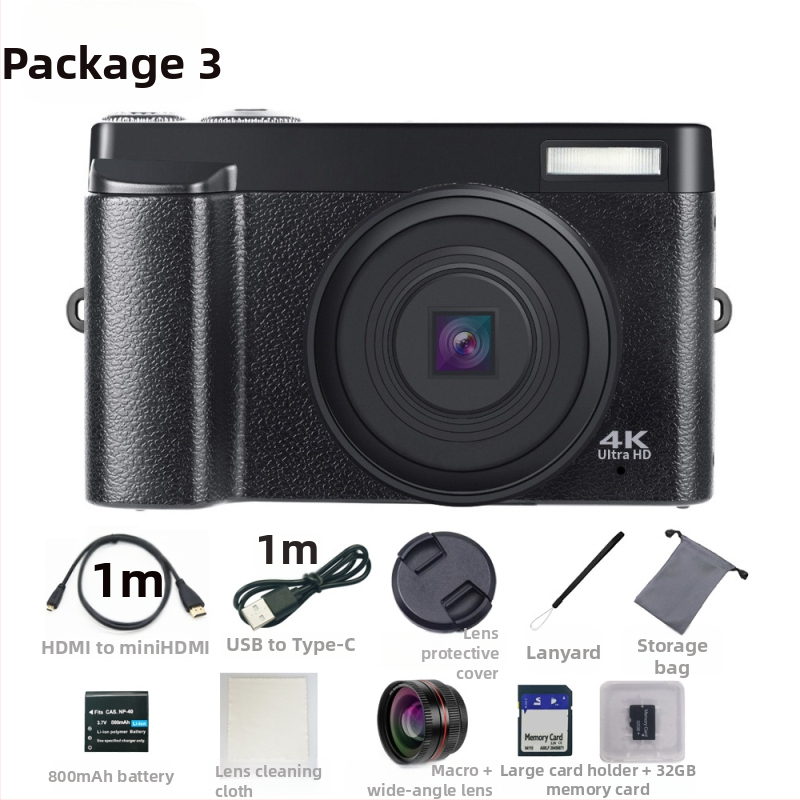 Безогледална камера 4K видео, 16x цифрово увеличение, 3.0-инчов LCD, CMOS сенсор 1/1.7, перископна леща